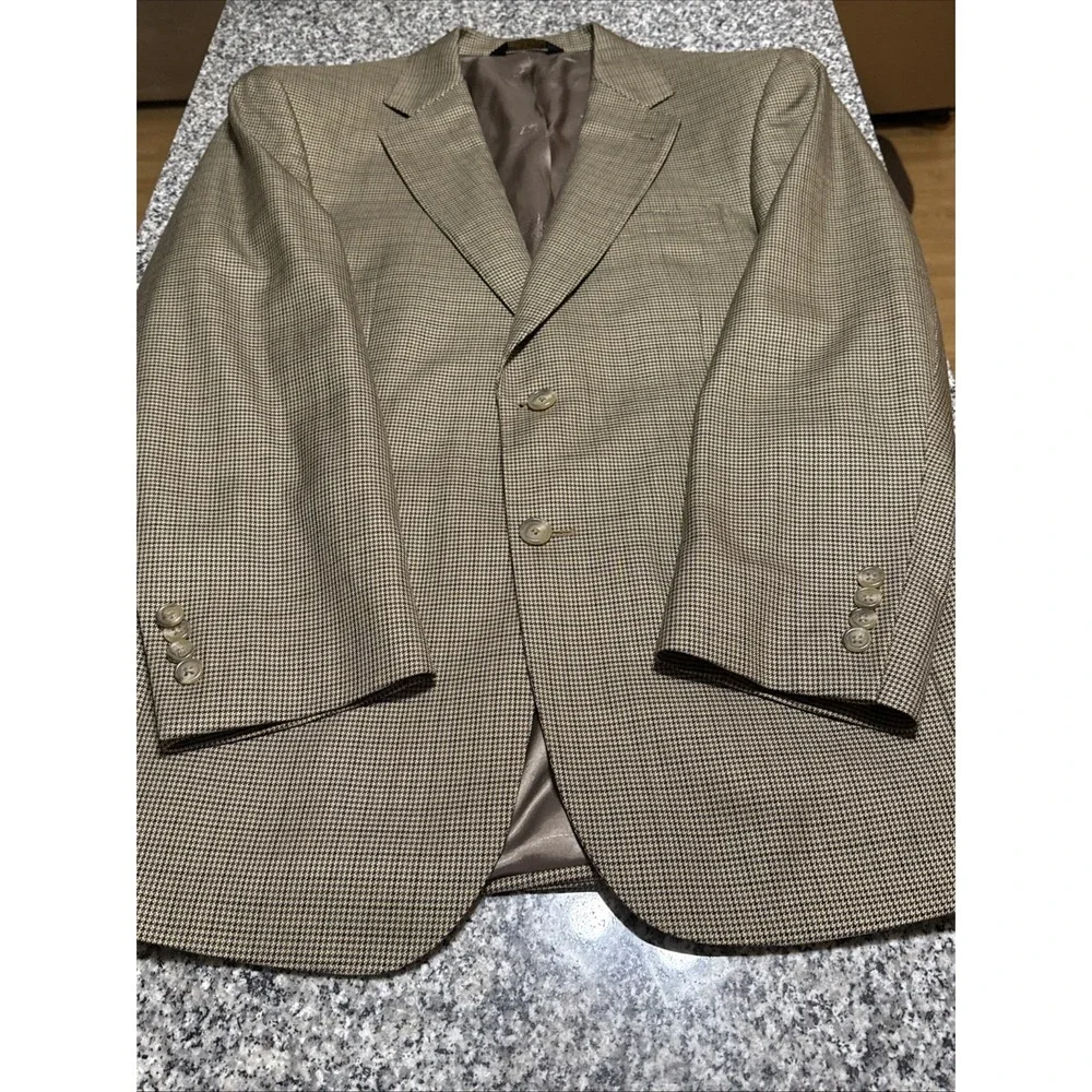 Jos‎ A Bank Signature Gold 39R Allure Houndstooth Silk Wool Classic Heritage